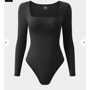 NWOT - TikTok Viral OQQ black long sleeved square neck bodysuit Size XL